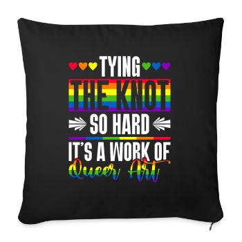 Mariage Gay Pride Mariage Gay - Housse de coussin décorative 45 x 45 cm - noir - Devant