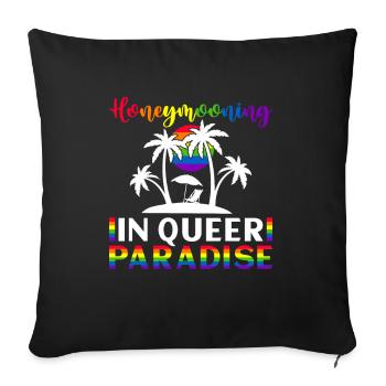 Mariage Gay Pride Mariage Gay - Housse de coussin décorative 45 x 45 cm - noir - Devant