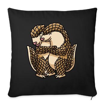 Pangolins Lovers Pinecone Animals - Sofa pillowcase 17,3'' x 17,3'' (45 x 45 cm) - black - Front