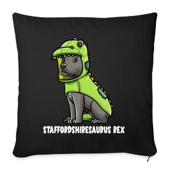 staffordshirStaffordshire Bull Terrier Dog - Sofa pillowcase 17,3'' x 17,3'' (45 x 45 cm) - black - Front