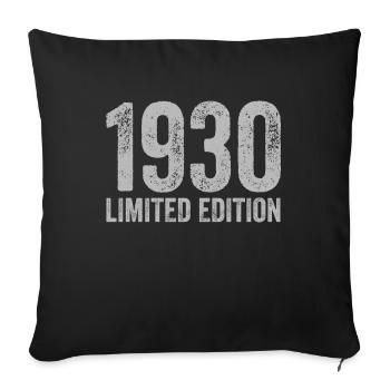 Jahrgang 1930 Limited Edition Geburtstag - Sofakissenbezug 45 x 45 cm - Schwarz - Vorne