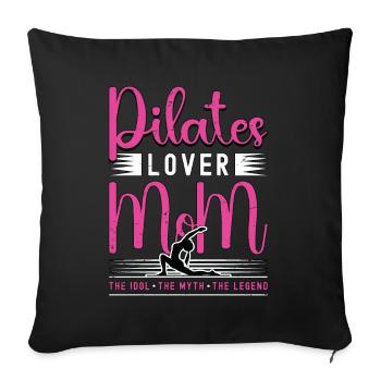 Pilates Lover Maman L’Idole L’Instructeur De Pilates - Housse de coussin décorative 45 x 45 cm - noir - Devant