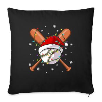 Santa Christmas Baseball Player - Sofa pillowcase 17,3'' x 17,3'' (45 x 45 cm) - black - Front