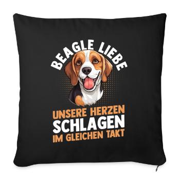 Dog Beagle - Sofa pillowcase 17,3'' x 17,3'' (45 x 45 cm) - black - Front