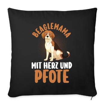 Dog Beagle - Sofa pillowcase 17,3'' x 17,3'' (45 x 45 cm) - black - Front