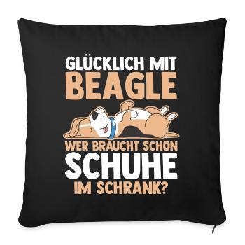 Dog Beagle - Sofa pillowcase 17,3'' x 17,3'' (45 x 45 cm) - black - Front