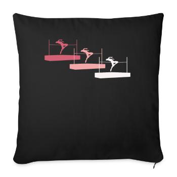 Figurines colorées de saut en hauteur - Housse de coussin décorative 45 x 45 cm - noir - Devant