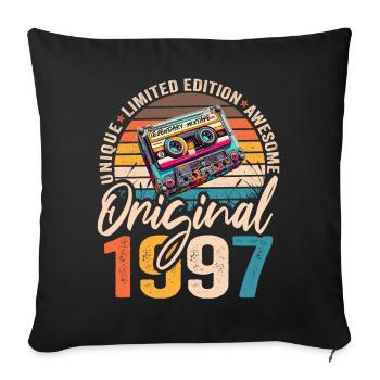 Vintage Born 1997 Birthday Original 1997 - Sofa pillowcase 17,3'' x 17,3'' (45 x 45 cm) - black - Front