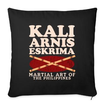 Arnis Eskrima Kali philippin Arts martiaux cadeau - Housse de coussin décorative 45 x 45 cm - noir - Devant