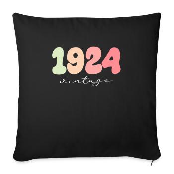 Vintage Vintage 1924 Anniversaire - Housse de coussin décorative 45 x 45 cm - noir - Devant