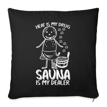 Sauna Bien-être Blague Saunas - Housse de coussin décorative 45 x 45 cm - noir - Devant