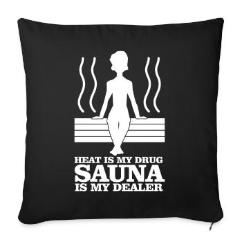 Sauna Bien-être Saunas - Housse de coussin décorative 45 x 45 cm - noir - Devant