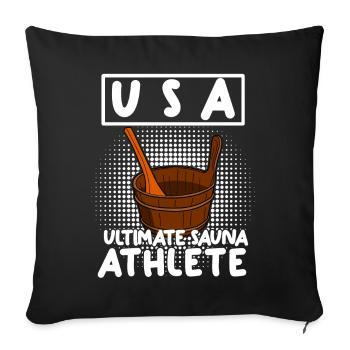 Sauna USA Saunas Bien-être - Housse de coussin décorative 45 x 45 cm - noir - Devant