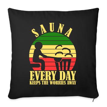 Sauna Bien-être - Housse de coussin décorative 45 x 45 cm - noir - Devant