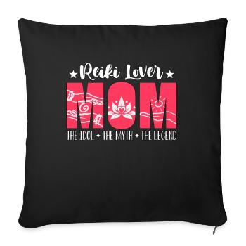 Reiki Amant Maman L’Idole Le Mythe Aime La Méditation - Housse de coussin décorative 45 x 45 cm - noir - Devant
