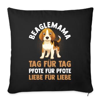 Chien Maman Beaglemama Mère Beagle - Housse de coussin décorative 45 x 45 cm - noir - Devant