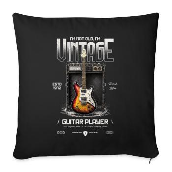 Ich bin nicht alt, ich bin ein Vintage-Retro-Gitarrist von 1972 - Sofakissenbezug 45 x 45 cm - Schwarz - Vorne