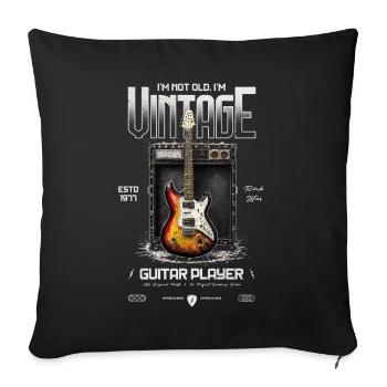 Ich bin nicht alt, ich bin ein Vintage-Retro-Gitarrist von 1977 - Sofakissenbezug 45 x 45 cm - Schwarz - Vorne