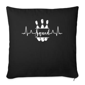 Bowling Squad Heartbeat Sports Funny Bowler - Sofakissenbezug 45 x 45 cm - Schwarz - Vorne