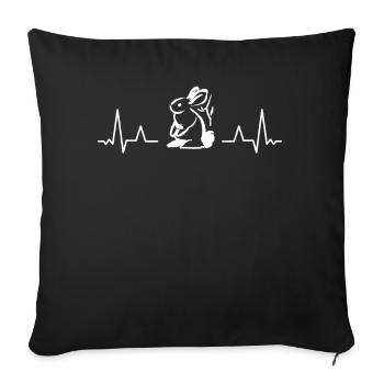Rabbit Heartbeat Bunny Lover Heart Pulse Rate - Sofakissenbezug 45 x 45 cm - Schwarz - Vorne