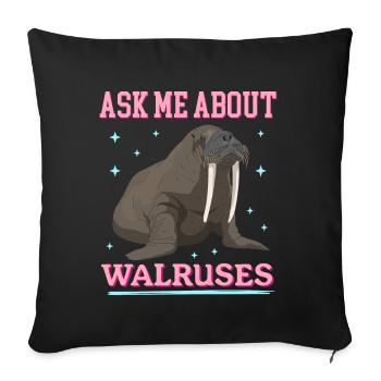Walross Walroß Walrus Walrosse Geschenk - Sofakissenbezug 45 x 45 cm - Schwarz - Vorne