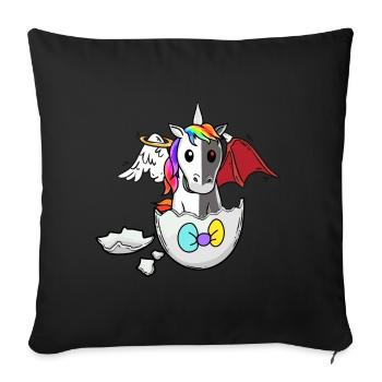 Baby Unicorn Birth Angel Devil Satanic Egg - Sofa pillowcase 17,3'' x 17,3'' (45 x 45 cm) - black - Front