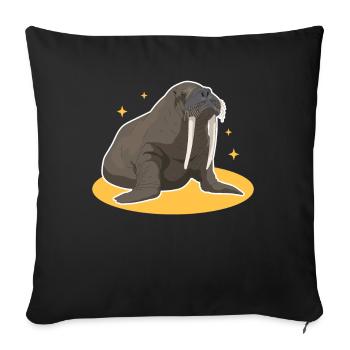 Walross Walroß | Walrus Walrosse Geschenk - Sofakissenbezug 45 x 45 cm - Schwarz - Vorne