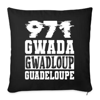 971 GWADA GWADLOUP GUADELOUPE - Housse de coussin décorative 45 x 45 cm - noir - Devant