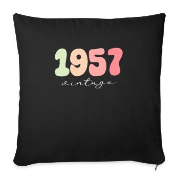 Vintage Vintage 1957 Birthday - Sofa pillowcase 17,3'' x 17,3'' (45 x 45 cm) - black - Front