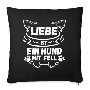 Dog Dog Owner Dog Owner Dog Motif Dogs - Sofa pillowcase 17,3'' x 17,3'' (45 x 45 cm) - black - Front