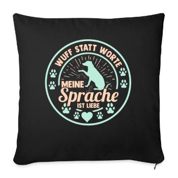 Chien Propriétaire De Chien Propriétaire De Chien Motif Chiens - Housse de coussin décorative 45 x 45 cm - noir - Devant