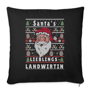 Noël moche LE FERMIER PRÉFÉRÉ DU PÈRE NOËL - Housse de coussin décorative 45 x 45 cm - noir - Devant