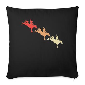 Confrontation de rodéo en couleur - Housse de coussin décorative 45 x 45 cm - noir - Devant