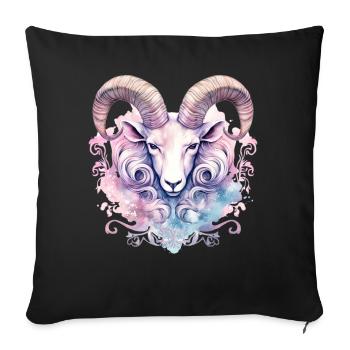 Aries Ram Zodiac Sign Vintage Astrology Aesthetic - Sofakissenbezug 45 x 45 cm - Schwarz - Vorne