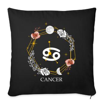 Cancer Constellation Sign Zodiac Symbol Astrology - Sofakissenbezug 45 x 45 cm - Schwarz - Vorne