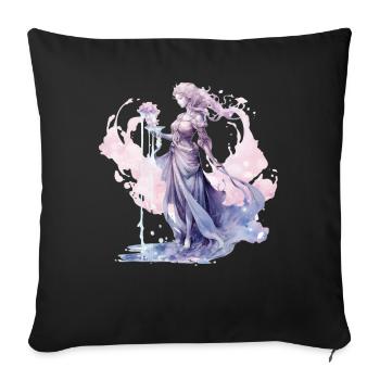 Aquarius Astrology Vaporave Aesthetic Zodiac Sign - Sofakissenbezug 45 x 45 cm - Schwarz - Vorne