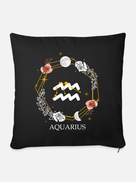 Aquarius Constellation Sign Zodiac Symbol Astrolog - Sofakissenbezug 45 x 45 cm - Schwarz