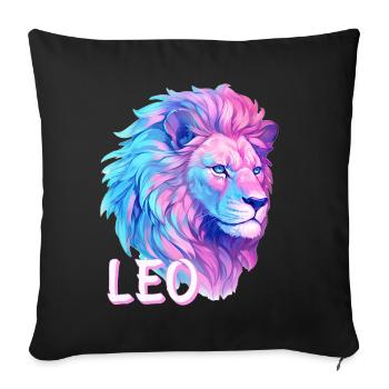 Leo Zodiac Sign Vaporwave Lion Vintage August - Sofakissenbezug 45 x 45 cm - Schwarz - Vorne