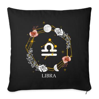 Libra Constellation Sign Zodiac Symbol Astrology - Sofakissenbezug 45 x 45 cm - Schwarz - Vorne