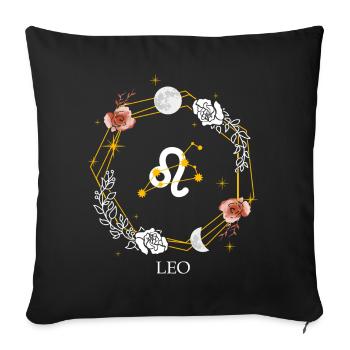 Leo Constellation Sign Zodiac Symbol Astrology - Sofakissenbezug 45 x 45 cm - Schwarz - Vorne