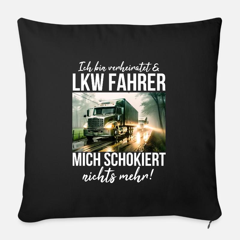 Truck Driver - Sofa pillowcase 17,3'' x 17,3'' (45 x 45 cm) - black