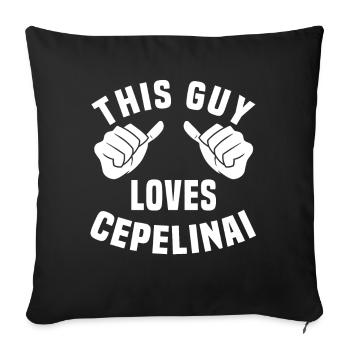 Ce gars aime Cepelinai - Housse de coussin décorative 45 x 45 cm - noir - Devant