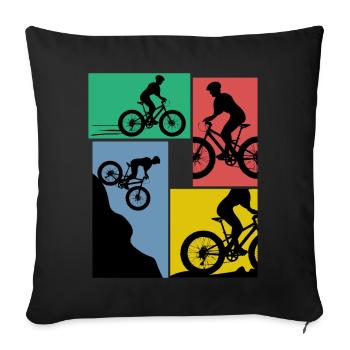 Fat Bike Blague Fatbike - Housse de coussin décorative 45 x 45 cm - noir - Devant