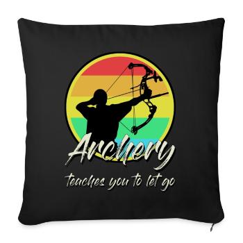 Archery Bow Shooting - Sofa pillowcase 17,3'' x 17,3'' (45 x 45 cm) - black - Front