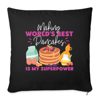 Pancake Lover Kids Making World's - Sofa pillowcase 17,3'' x 17,3'' (45 x 45 cm) - black - Front