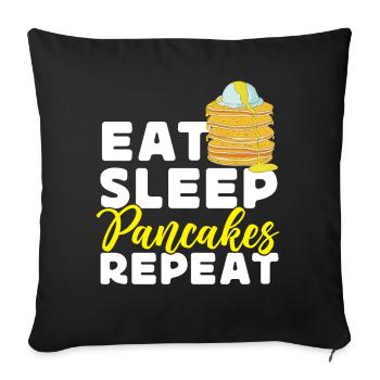 Les enfants amoureux des crêpes mangent le sommeil - Housse de coussin décorative 45 x 45 cm - noir - Devant