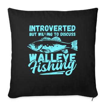 Zander Fishing Fishing Angler Gift - Sofa pillowcase 17,3'' x 17,3'' (45 x 45 cm) - black - Front