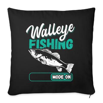 Zander Angler Fishing Fishing Gift - Sofa pillowcase 17,3'' x 17,3'' (45 x 45 cm) - black - Front