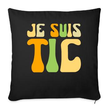 Je Suis TIC - Groovy TIC et TAC Duo 2 Personnes - Housse de coussin décorative 45 x 45 cm - noir - Devant