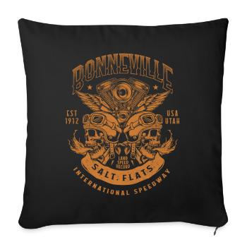 Bonneville Salt Flats Motorcycle Racing Vintage - Sofa pillowcase 17,3'' x 17,3'' (45 x 45 cm) - black - Front